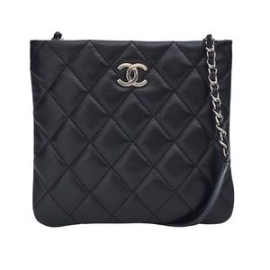 CHANEL UNIFORM LAMBSKIN BLACK CROSS BODY BAG (2019)